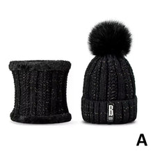 Load image into Gallery viewer, Winter Beanie Hats for Women with Thick Fleece Lined Scarf Set
