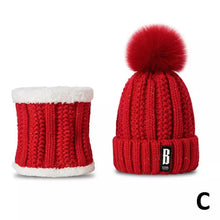 Load image into Gallery viewer, Winter Beanie Hats for Women with Thick Fleece Lined Scarf Set

